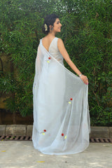 NURI SEQUIN AARI WORK CHIFFON SAREE