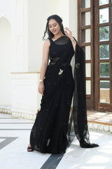 SUHARIA PITTAN-BEAD WORK CHIFFON SAREE