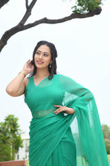 MAHREEN AARI-BEAD WORK CHIFFON SAREE