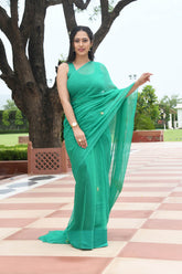 MAHREEN AARI-BEAD WORK CHIFFON SAREE