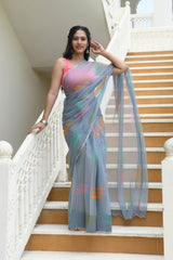 SHARINA BRUSH-STROKED CHIFFON SAREE