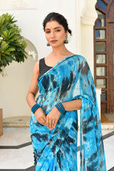 LOVE-IN-A-MIST CHIFFON SAREE