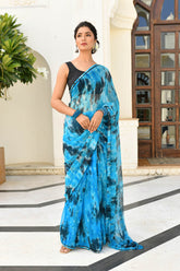 LOVE-IN-A-MIST CHIFFON SAREE