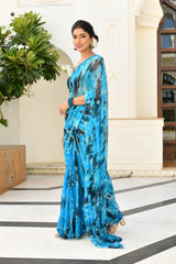 LOVE-IN-A-MIST CHIFFON SAREE