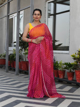 PREETISHA MULTICOLORED LEHERIYA CHIFFON SAREE