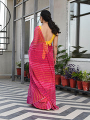 PREETISHA MULTICOLORED LEHERIYA CHIFFON SAREE
