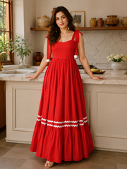 Hot Red Cotton Dress