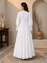 Pure White Cotton Maxi Dress