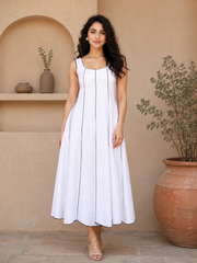 Frost White Cotton Dress