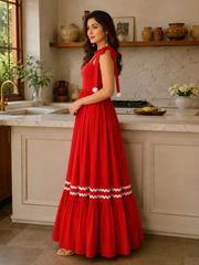 Hot Red Cotton Dress
