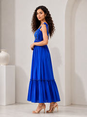 Dazzling Blue Cotton Dress