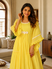 Elfin Yellow Comfy Cotton Dress