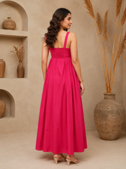 Pink Fit & Flare Cotton Dress