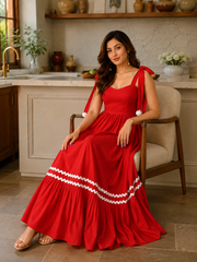 Hot Red Cotton Dress