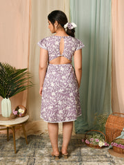 MULMUL SHIZA FLORAL BLOCK PRINTED MIDI DRESS