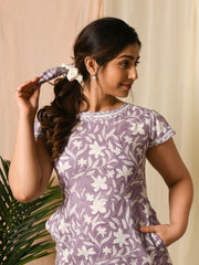 MULMUL SHIZA FLORAL BLOCK PRINTED MIDI DRESS