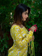 MULMUL GOLDEN HOUR BLOCK PRINTED SNEATH DRESS