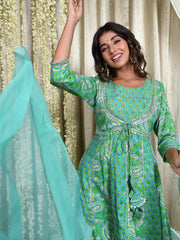 MULMUL GUL-NASREEN ANARKALI KURTA-PANTS & DUPATTA SET