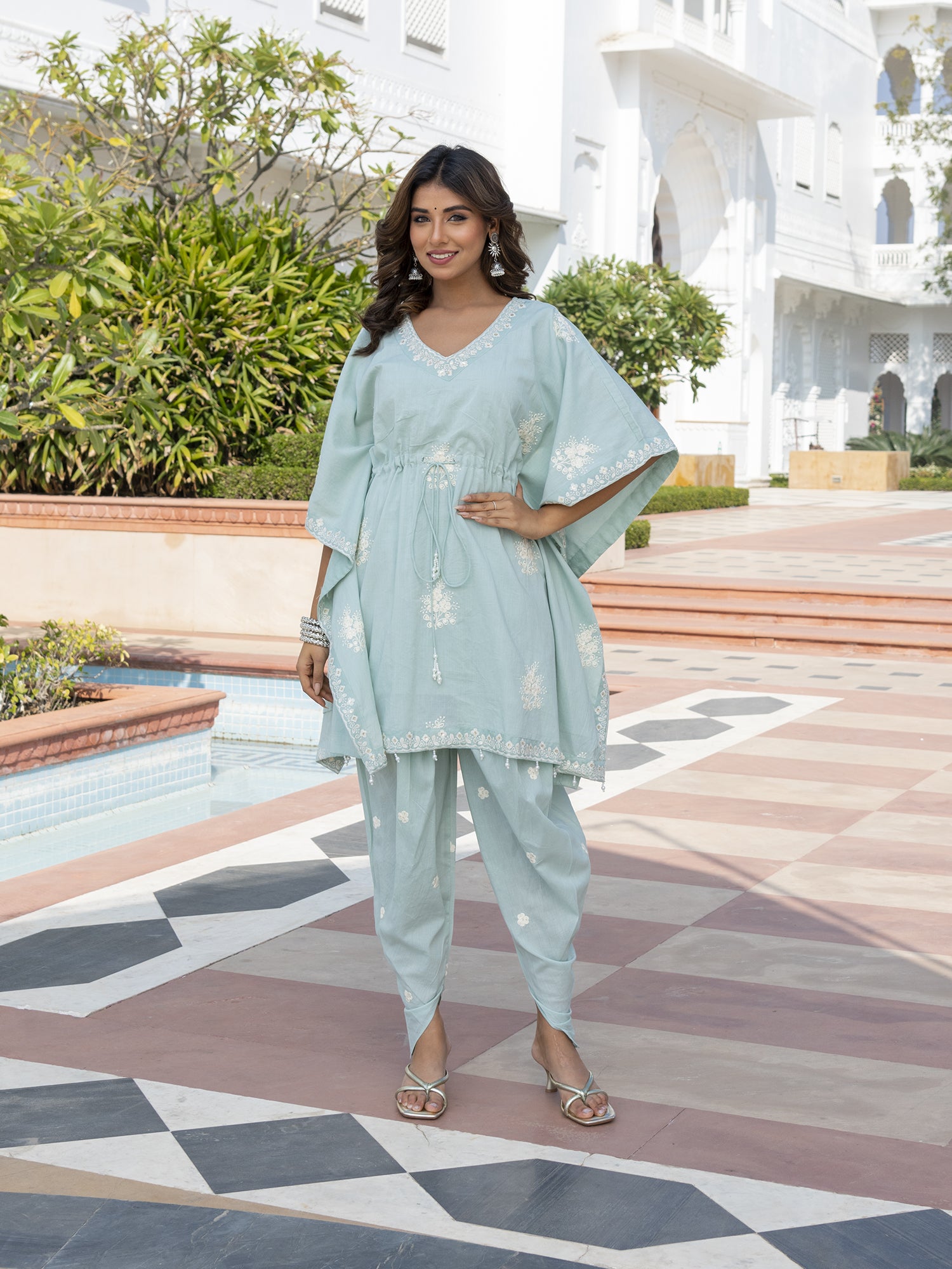 MULMUL JABEEN EMBROIDERED KAFTAN-DHOTI SET