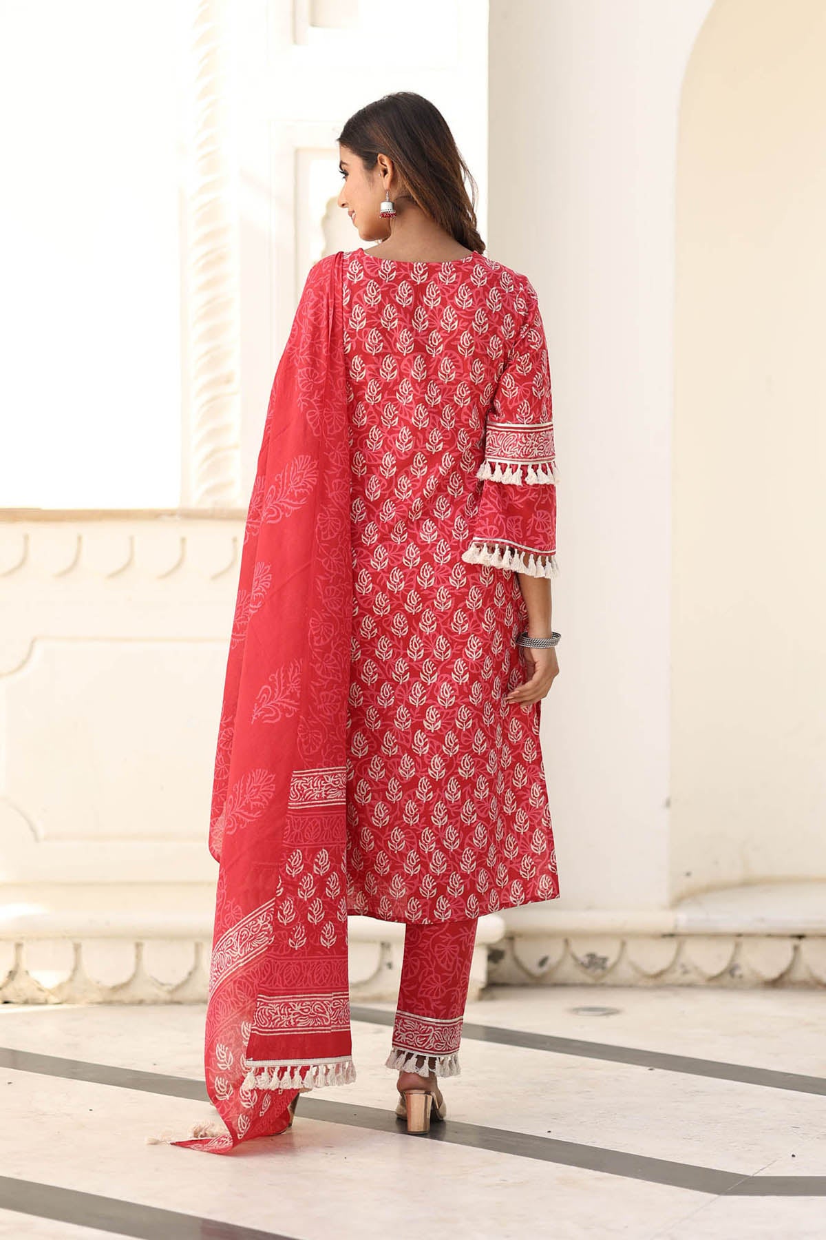 BANHI BLOCK PRINTED KURTA-PANTS & DUPATTA SET